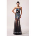 Nouvelle robe sans bretelles Sexy See Through Long Skirt Sequin Prom Dress CL6026